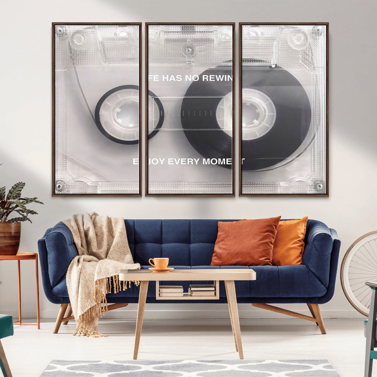 Vintage Cassette Tape Canvas Wall Art - Inspirational 'Life