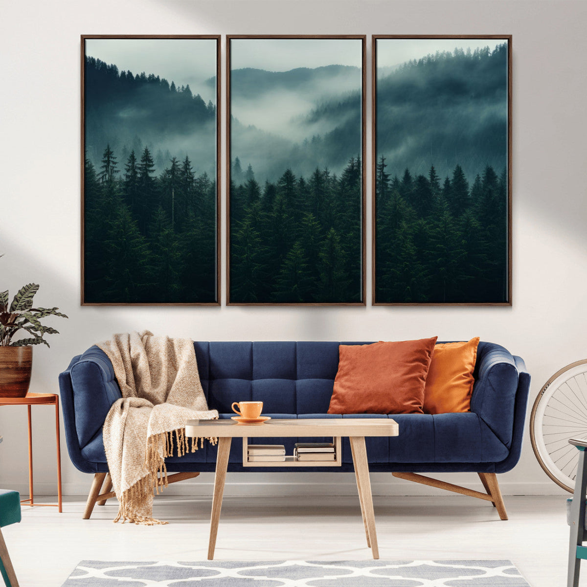 Captivating Misty Forest Wall Art Premium Canvas Print,
