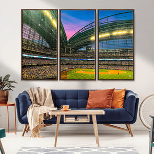 Milwaukee Brewers Baseball Team Print Canvas- American