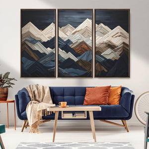 Mountain Wall Art – Modern Geometric Landscape Canvas Print,