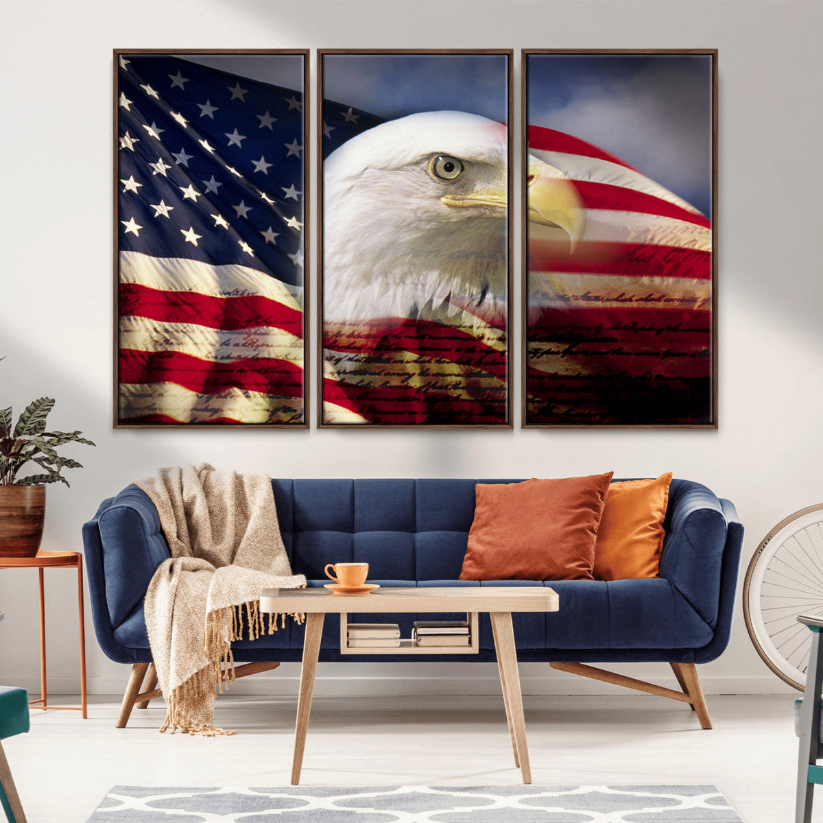 American Flag Eagle Symbol Wall Art, American Flag Eagle