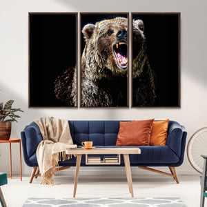 Grizzly Bear Canvas Print | Wildlife Wall Art for Cabin