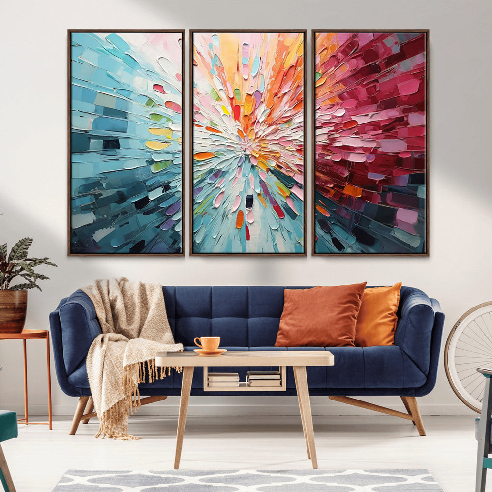 Radiant Bloom Abstract Floral Wall Art Canvas Print -