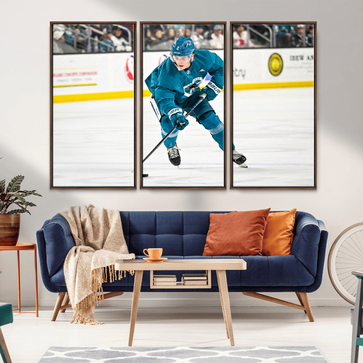 San Jose Sharks Ice Hockey Player Wall Art Canvas Print