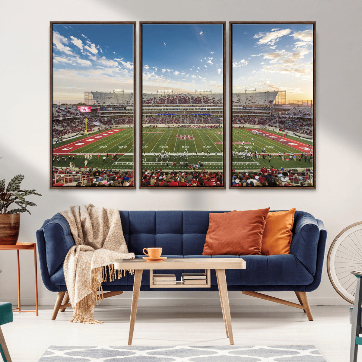 Framed Houston Cougars Football Team Print - Houston TDECU