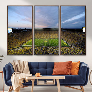 Michigan Stadium Wall Art Canvas Print, Vibrant Game Day
