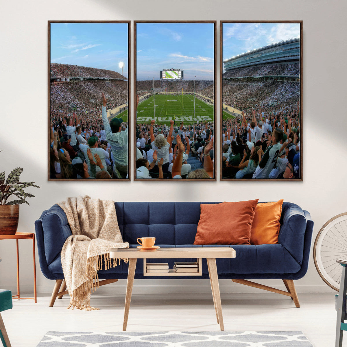 Michigan State Spartans Football Team Art Print - East