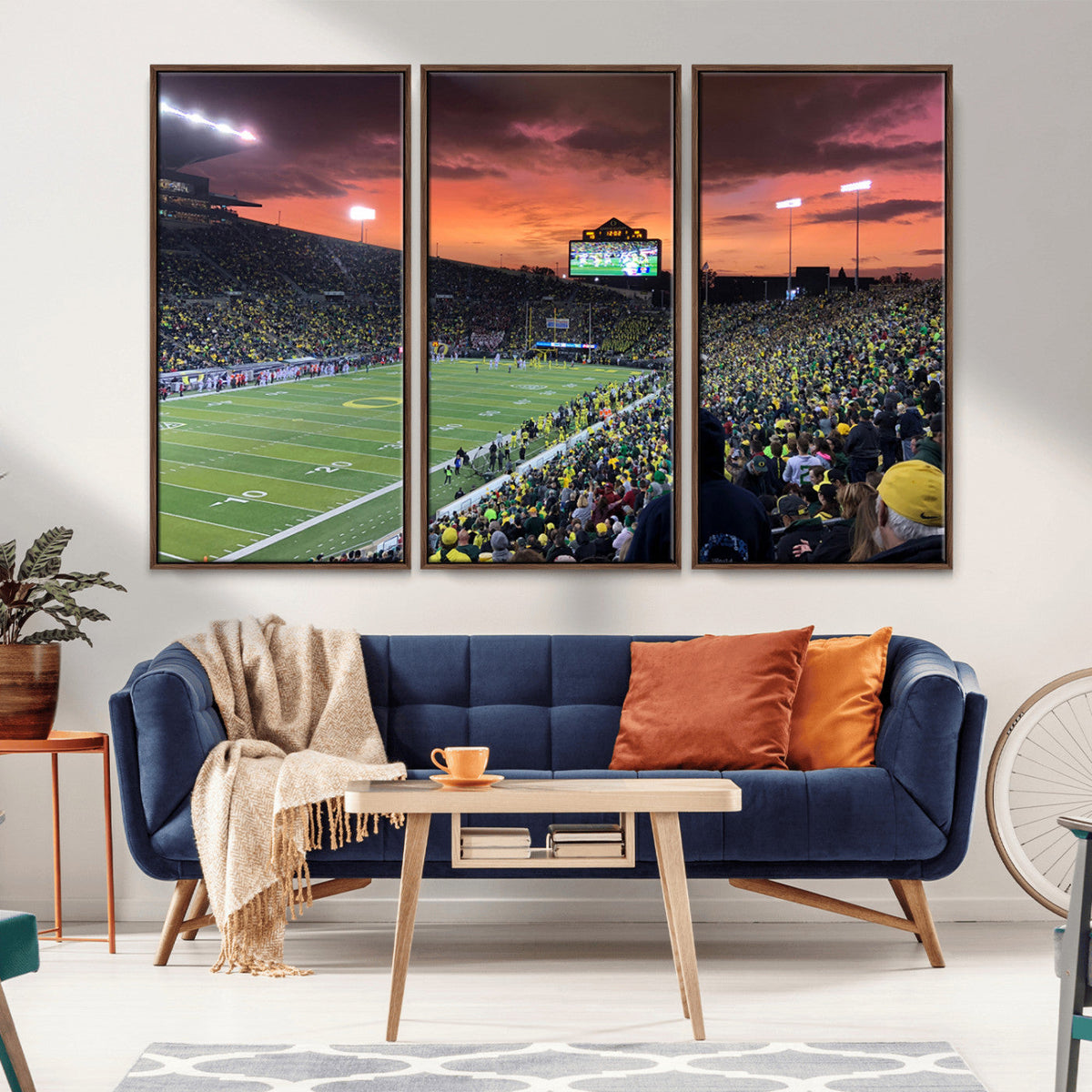 Eugene Autzen Stadium Canvas Wall Art Print – Sunset Over