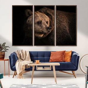Wild Grizzly 399 Bear Canvas Wall Art Print, Bear Animal