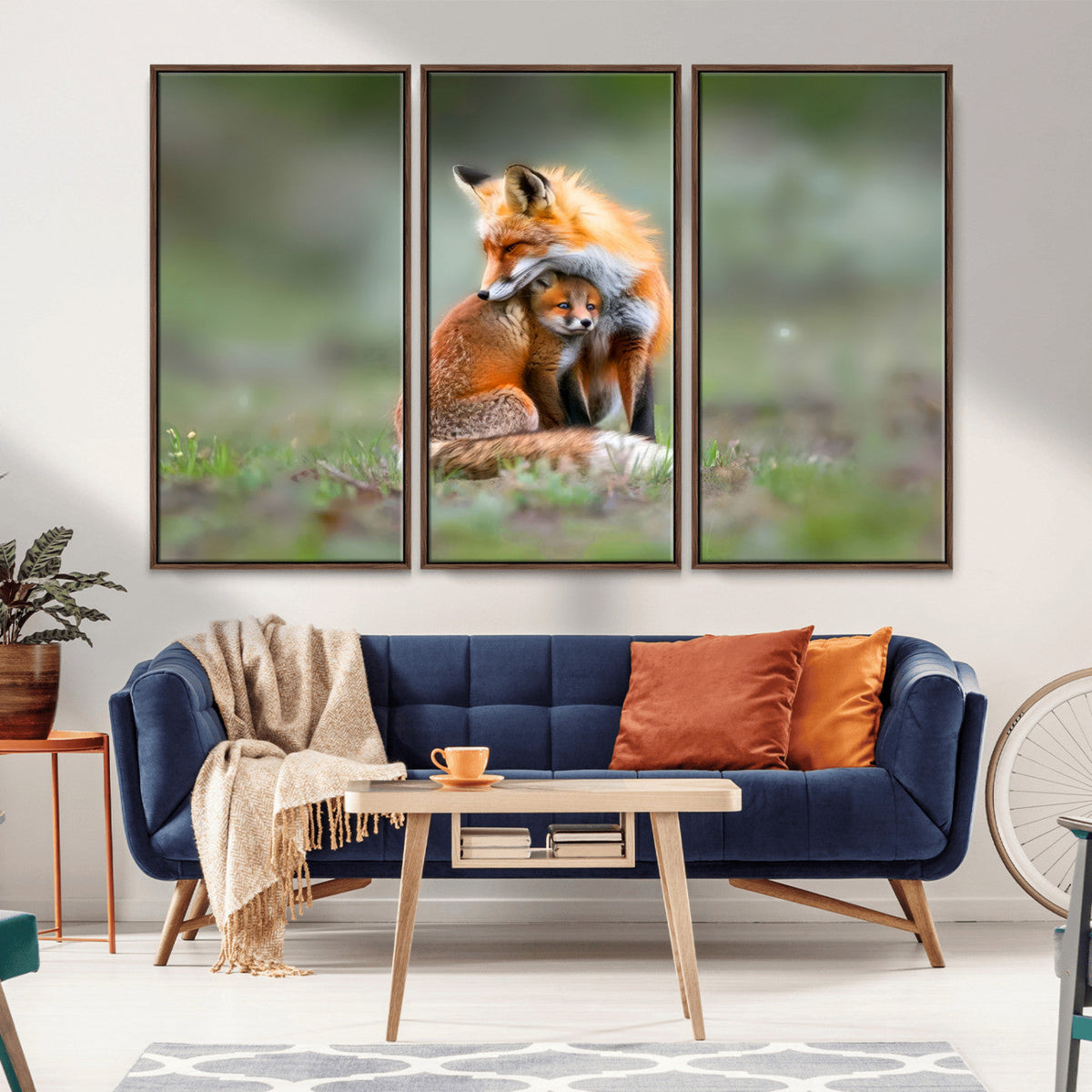 Heartwarming Fox and Baby Cub Wall Art | Ready to Hang