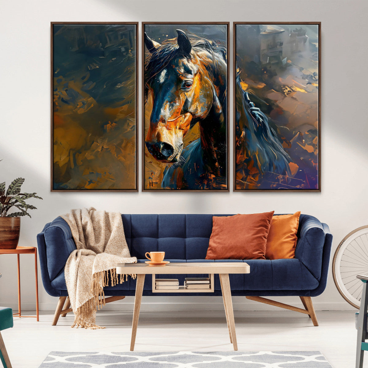 Abstract Horse Wall Art Canvas Print | Farmhouse Wall Decor