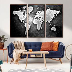 World Map Wall Art Canvas Print – Framed Wall Art for