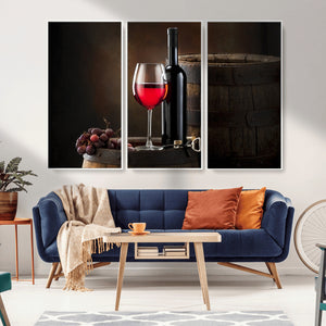 Red Wine and Bottle Canvas Print