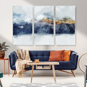 Abstract Mountain Range Art Canvas Print | 3 Panel