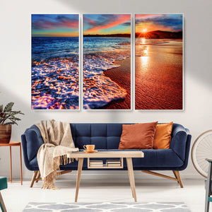 Colorful Coastal Sunset on the Beach Canvas Print, Ocean