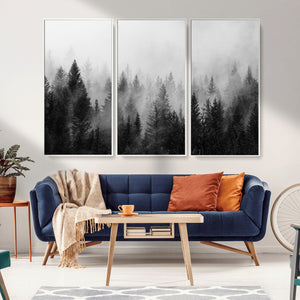 Fogy Forest Canvas Wall Art Print - Mountain Wall Art with