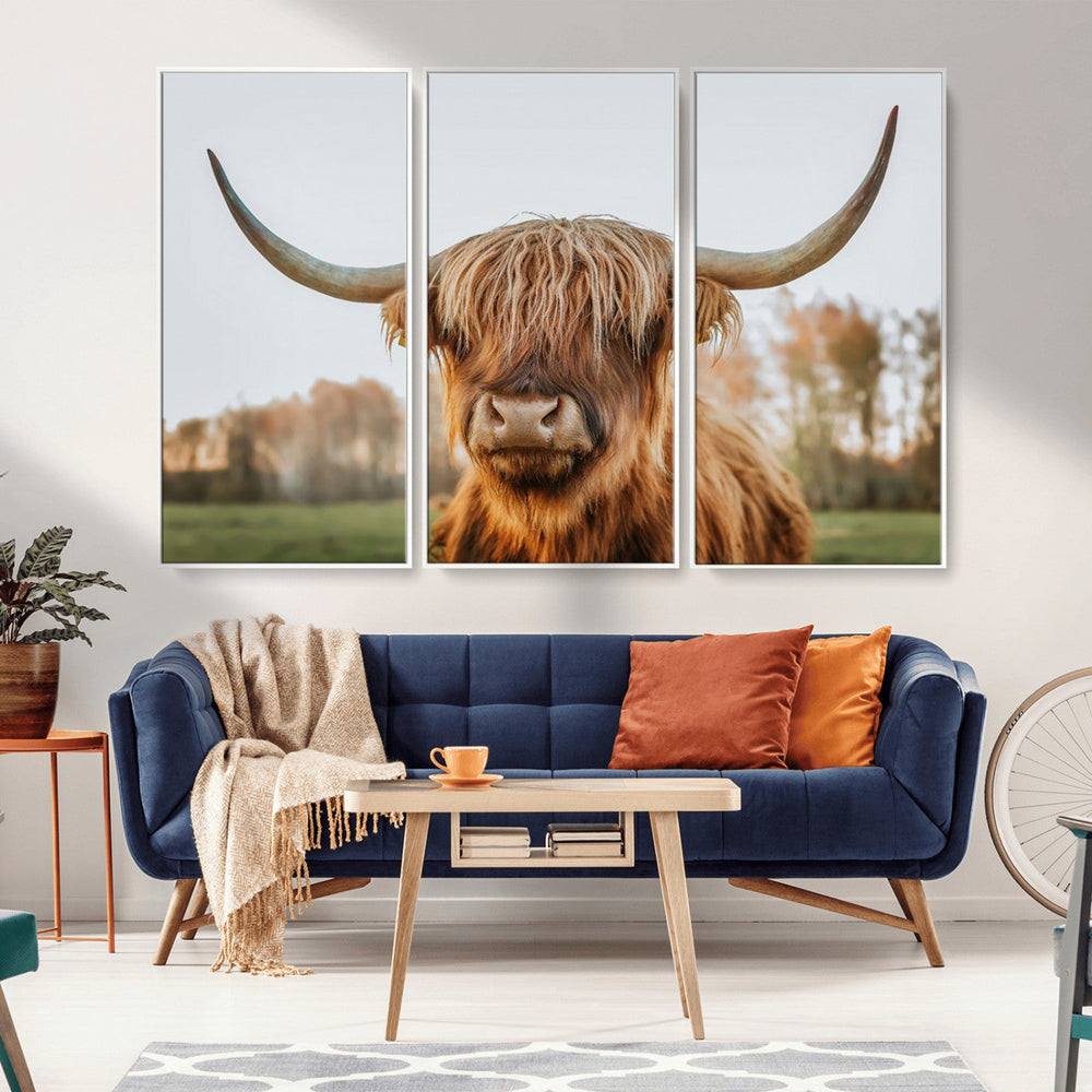 Highland Cow Animal Scottish Cattle Art Print Farmhouse Wall