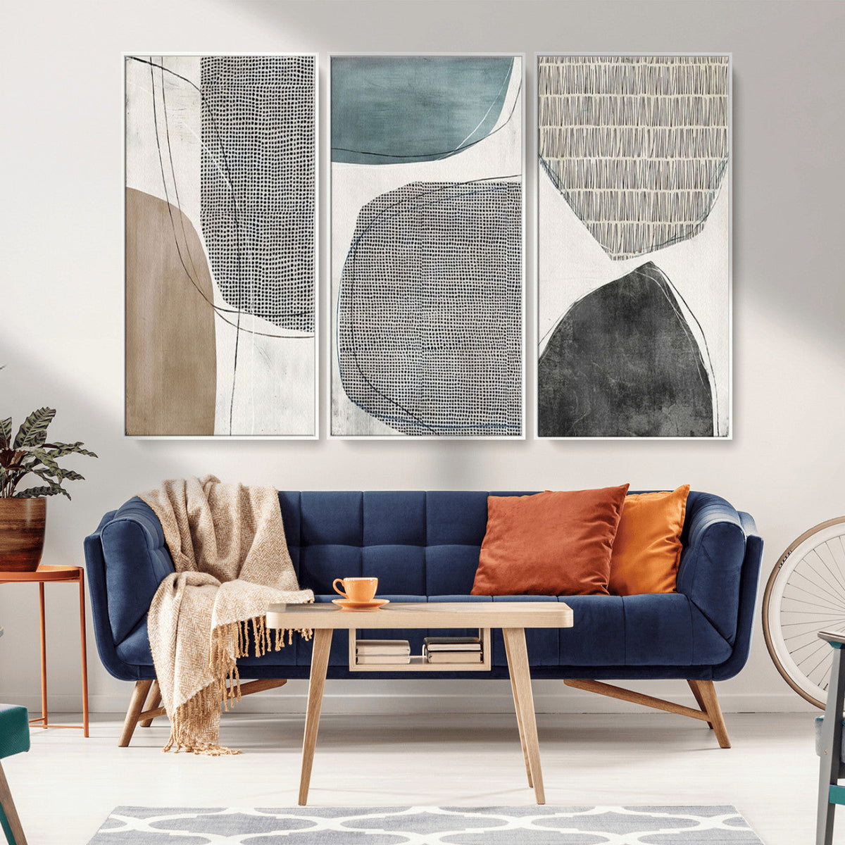 Canvas Print Wall Art Abstract Art Boho, Framed Boho Decor