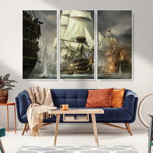 Pirate Ship War Wall Art Canvas Print