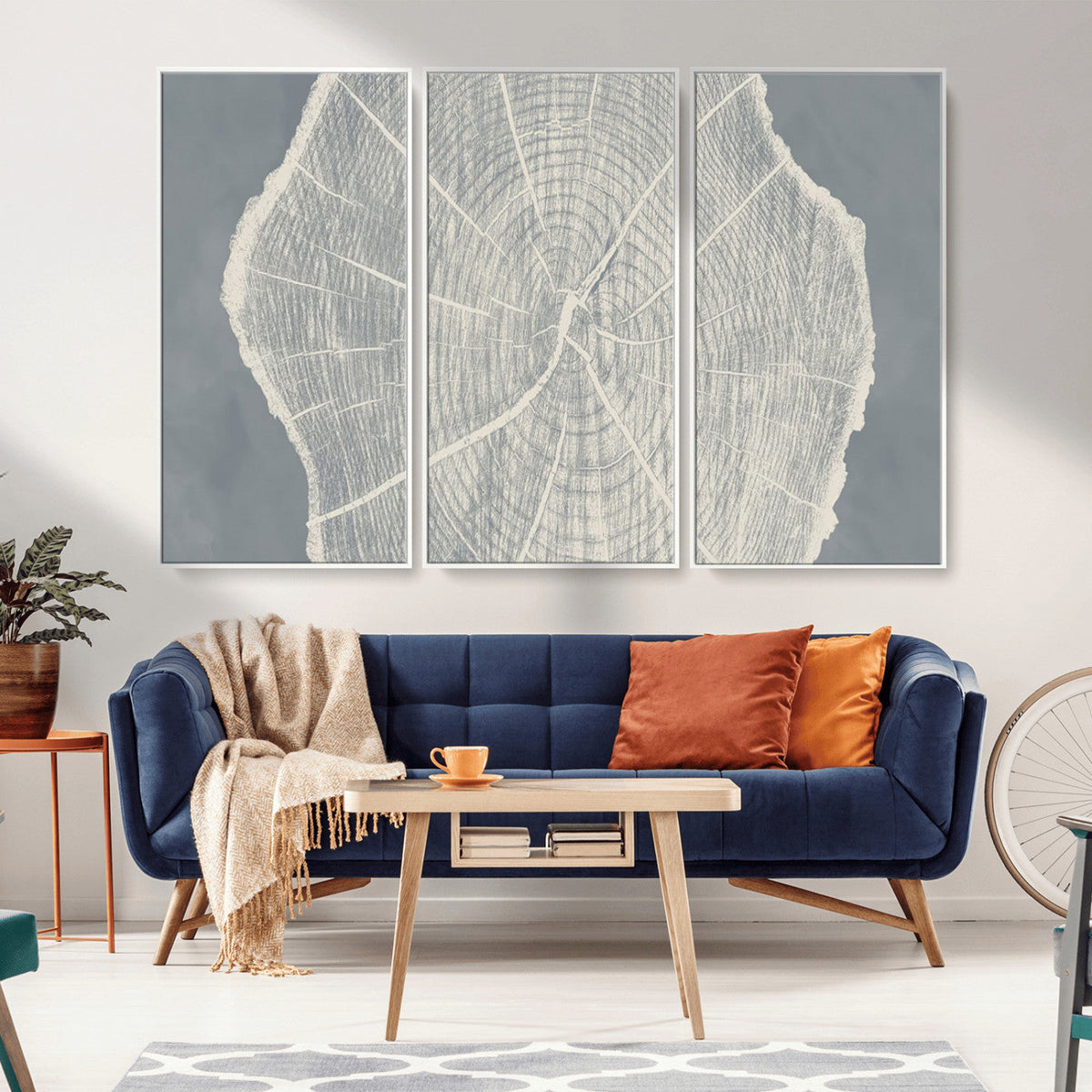 Abstract Tree Ring Wall Art Canvas Print – Nature-Inspired,