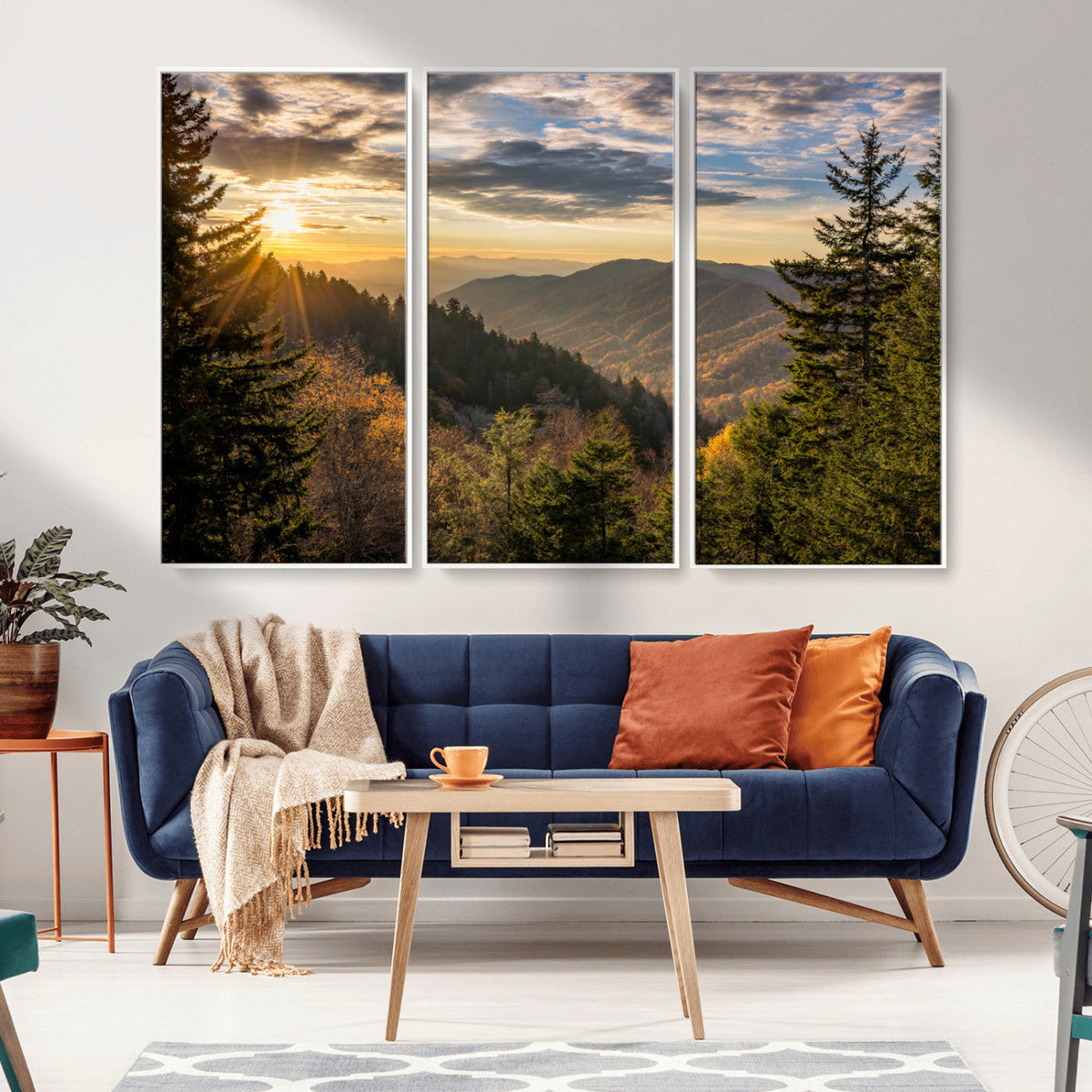Sunrise Over the Smoky Mountains Canvas Wall Art –