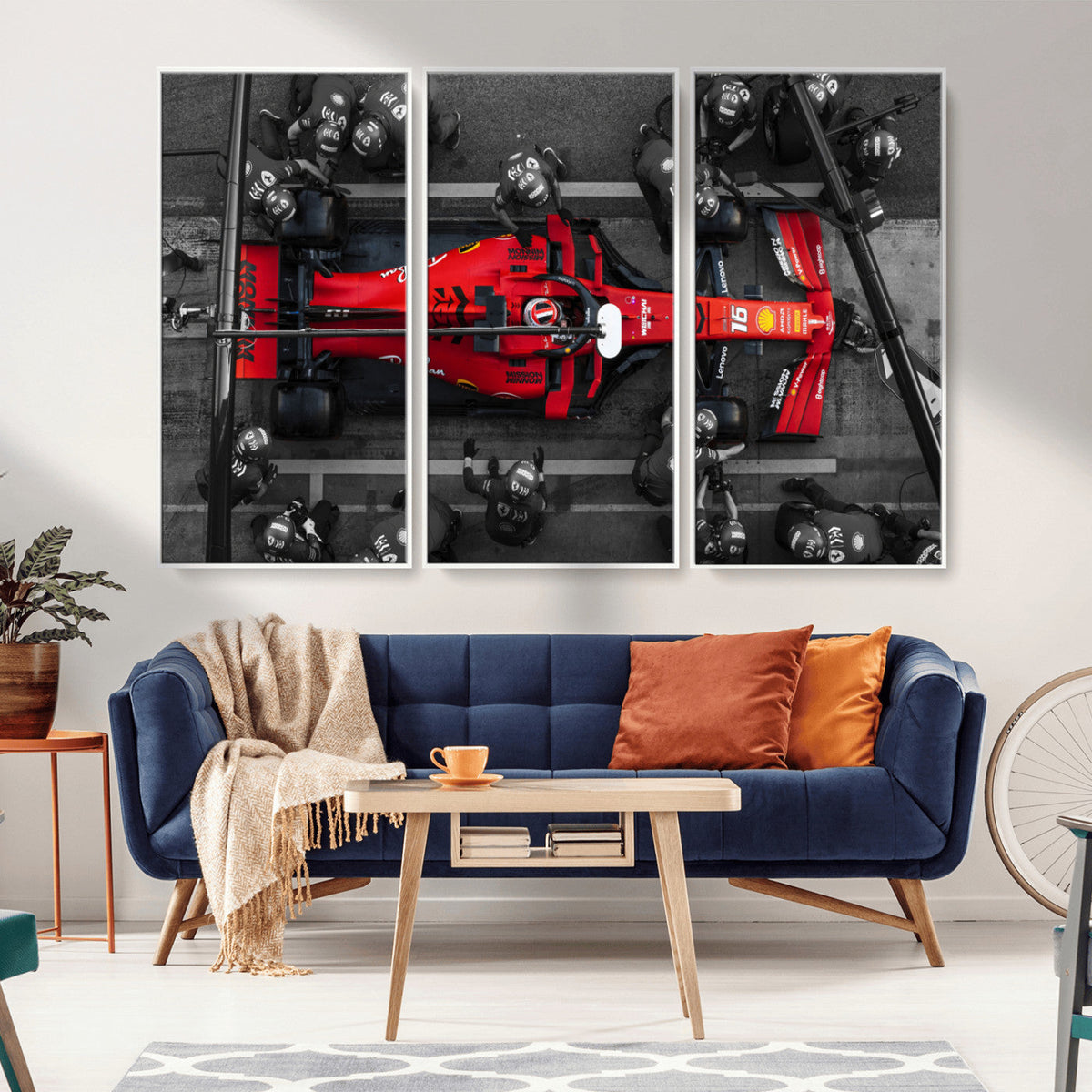 Ferrari Pit Stop Canvas Wall Art – Precision and Speed