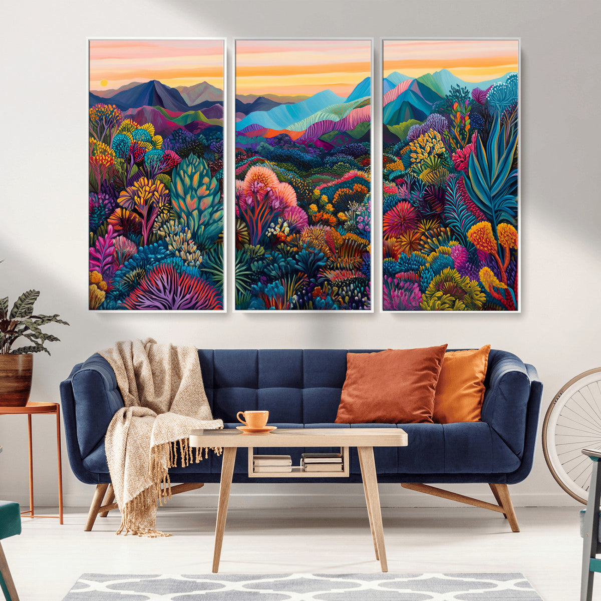 Colorful Abstract Landscape Wall Art Print Canvas - Vibrant