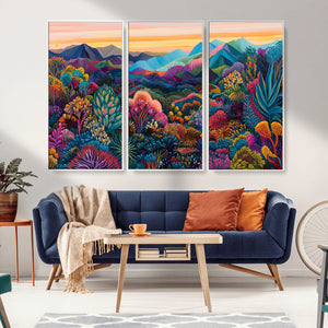 Colorful Abstract Landscape Wall Art Print Canvas - Vibrant