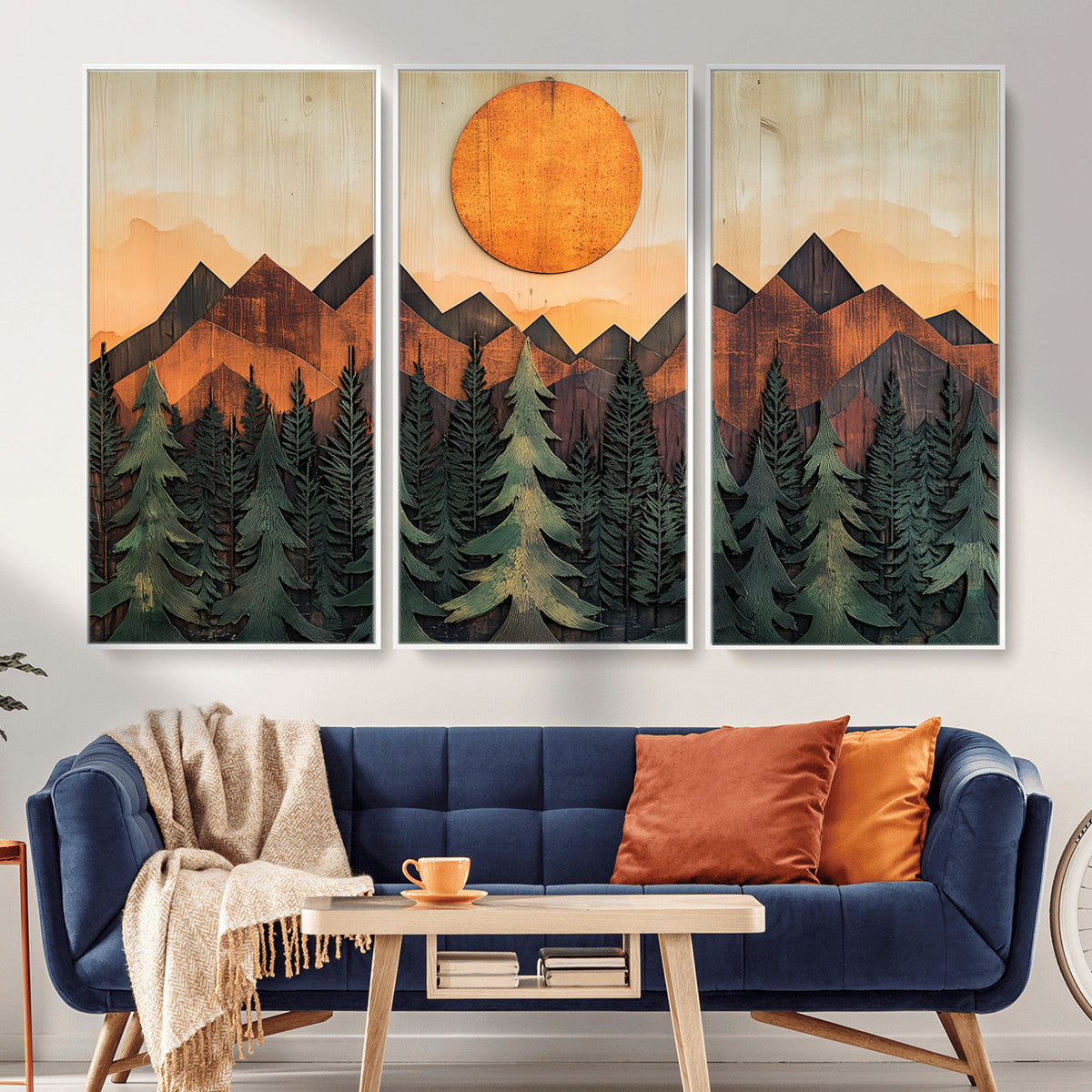 Sunset Mountain Landscape Canvas Wall Art Print - Nature