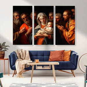 Religious Canvas Wall Art Print - Madonna and Child with