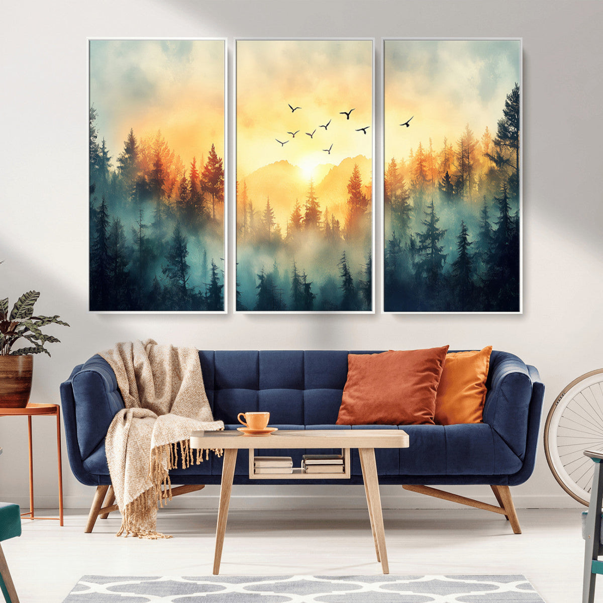 Abstract Forest Wall Art Print- Serene Nature Canvas Print