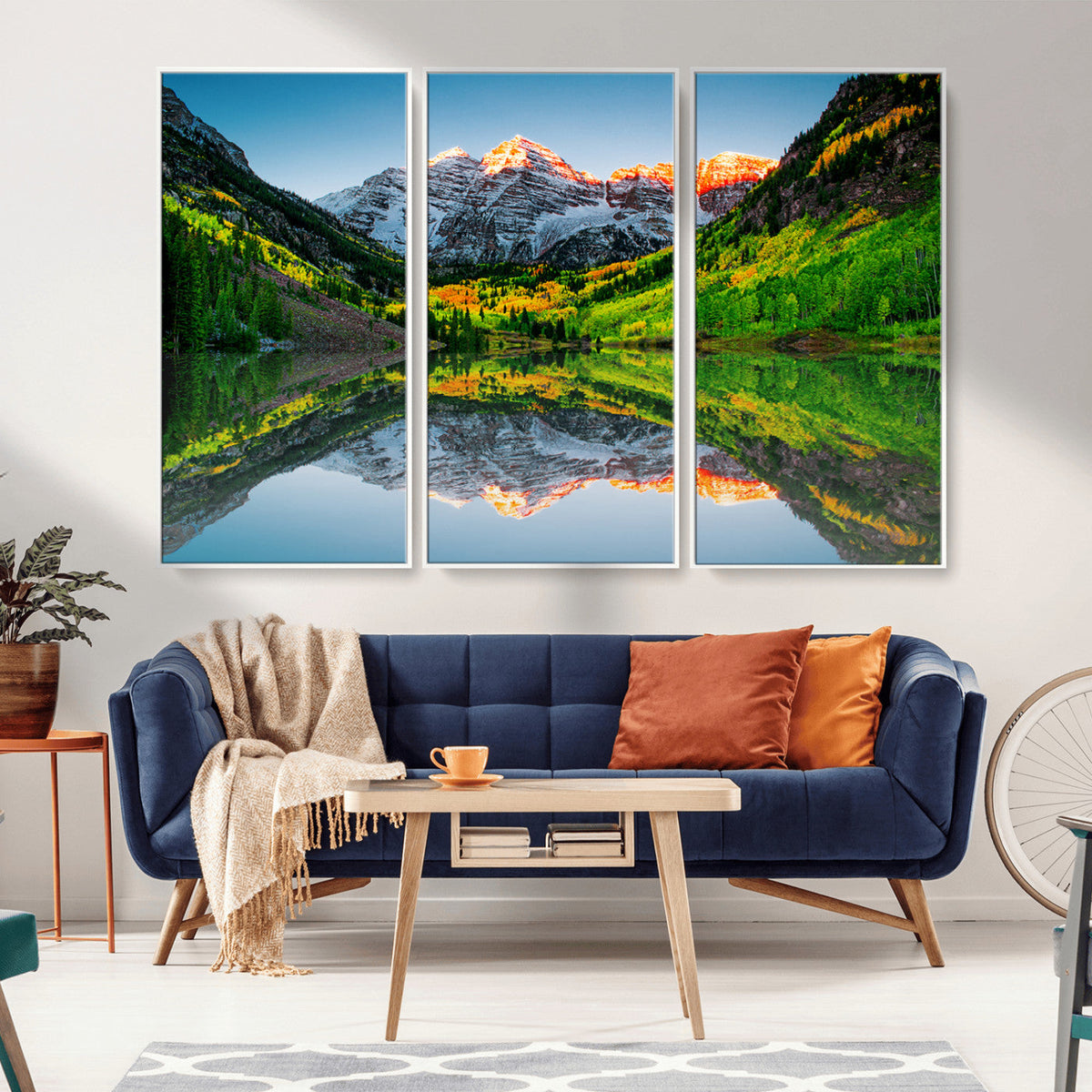 Majestic Snow-Capped Peaks Wall Art Canvas Print, Vibrant