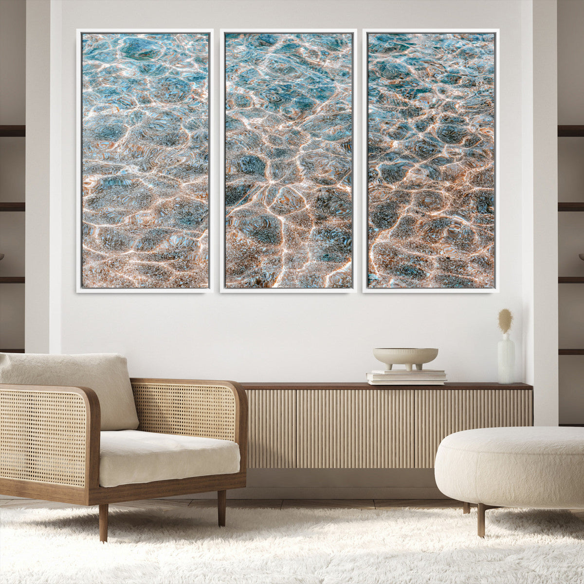 Clear Water Wall Art Canvas Print – Framed Sunlit Ocean