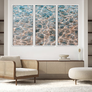 Clear Water Wall Art Canvas Print – Framed Sunlit Ocean