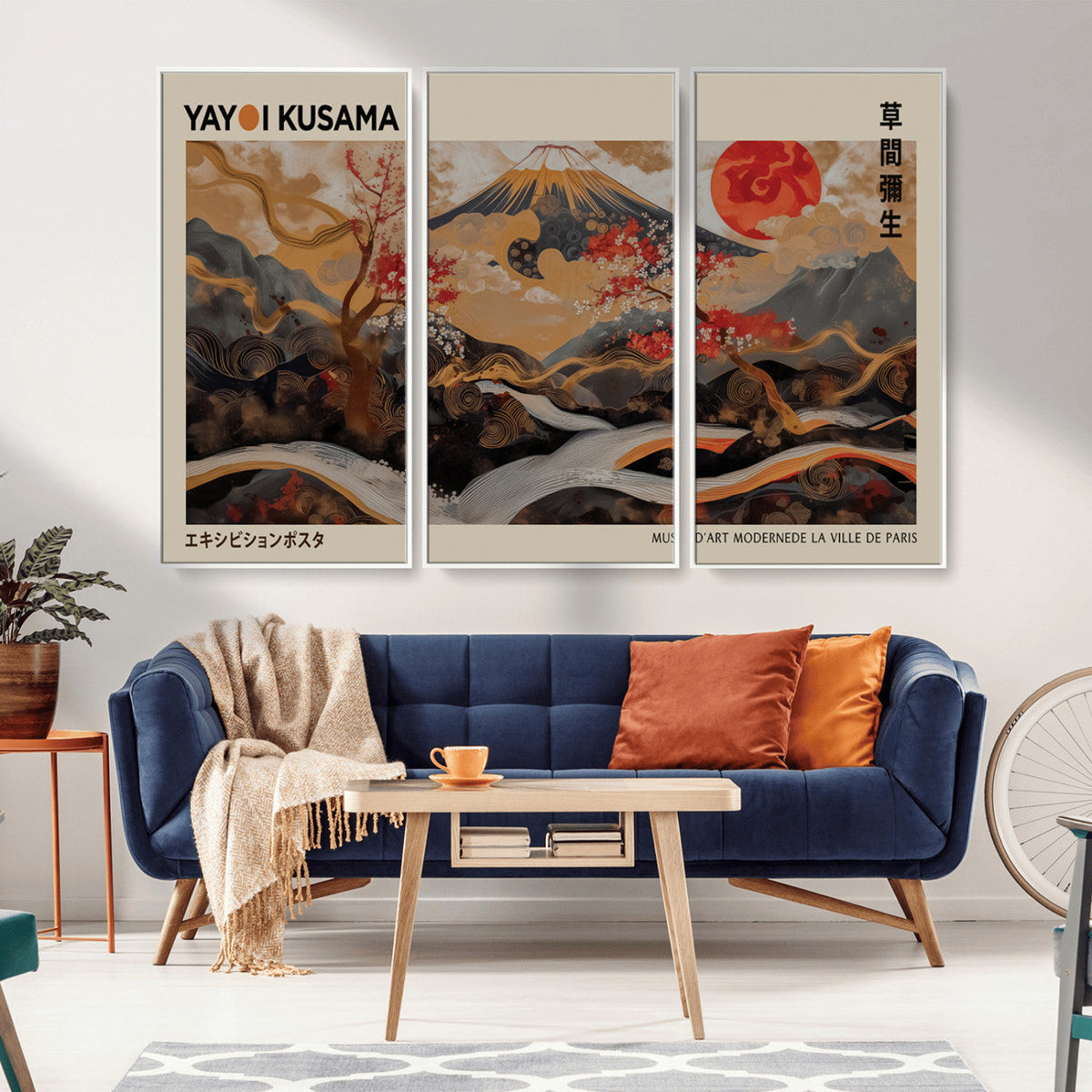 Modern Japanese Wall Art Canvas Print – Framed Abstract