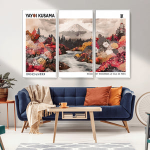 Modern Japanese Wall Art Canvas Print – Framed Abstract
