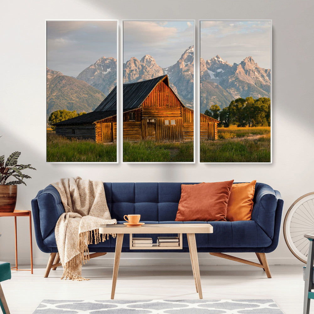 Rustic Barn Wall Art Canvas Print – Framed Grand Teton Park