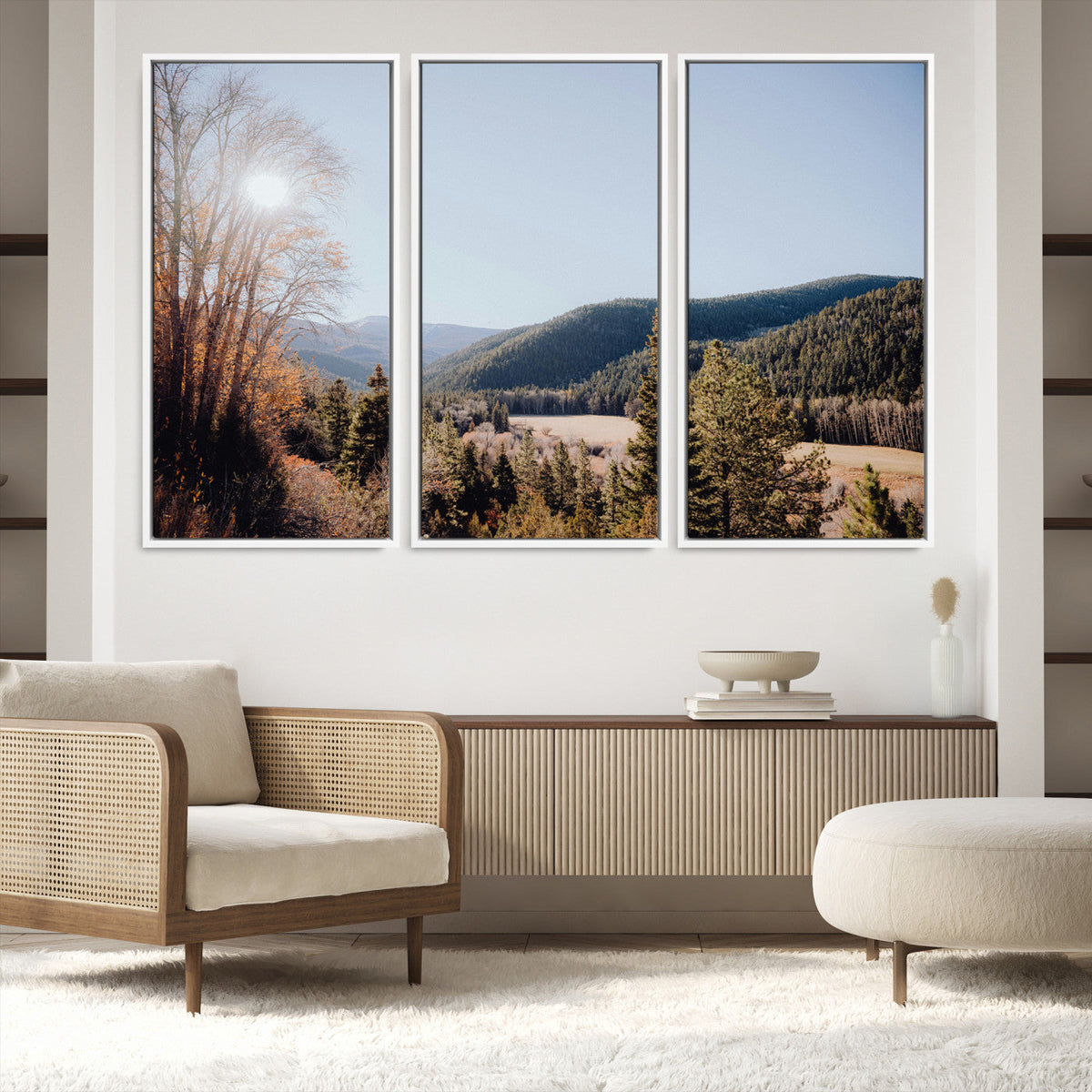 Rustic Landscape Wall Art Canvas Print – Serene Valley Scene
