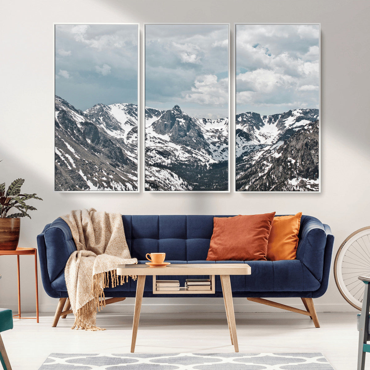 Snowy Peaks Wall Art Canvas Print – Alpine Wilderness
