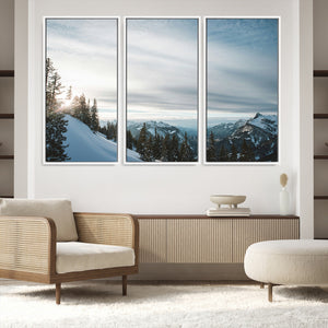 Snowy Mountain Wall Art Canvas Print – Frosty Peaks Alpine