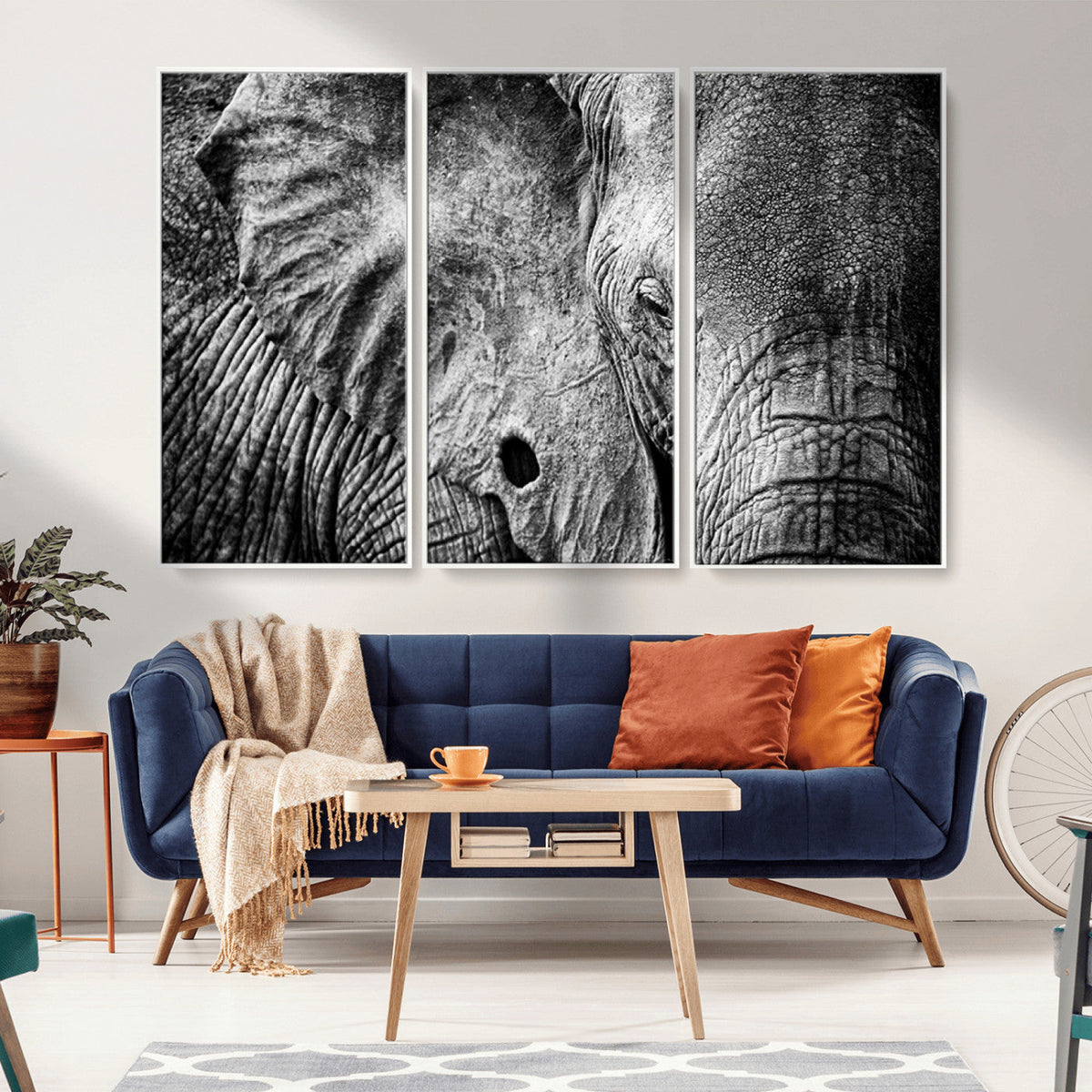 Wild Old Elephant Wall Art Canvas Print
