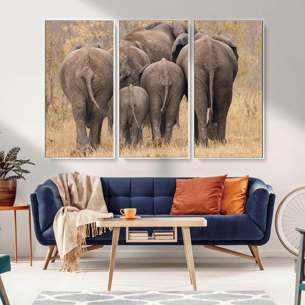 Wild Elephant Wall Art Canvas Print