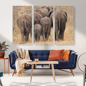 Wild Elephant Wall Art Canvas Print