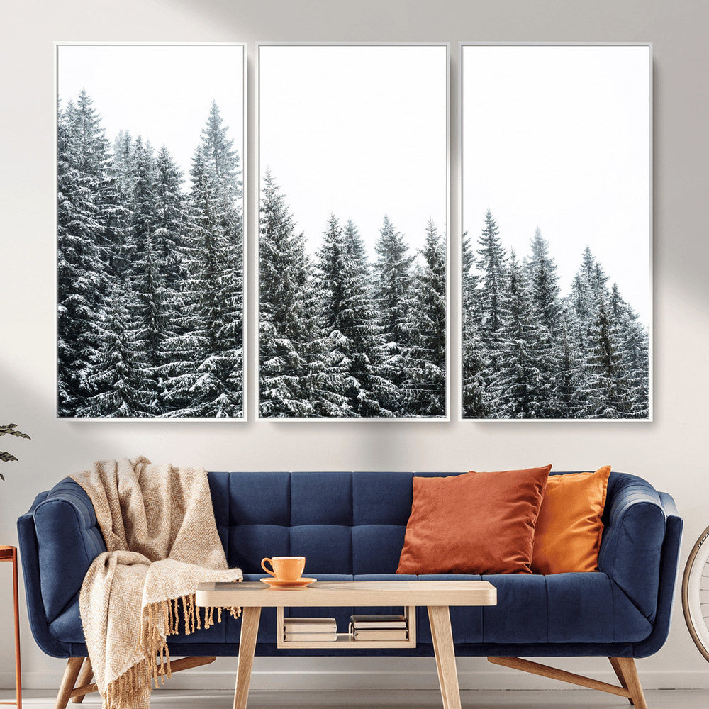 Misty Mountain Forest Canvas Print, Foggy Pine Trees Nature