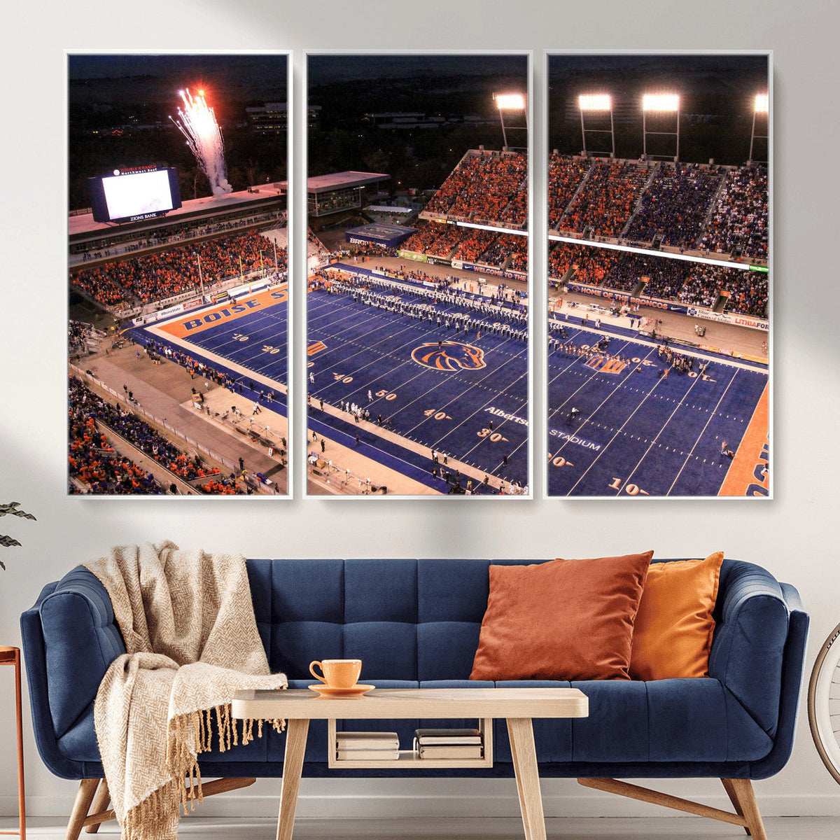 Boise State Stadium Large Wall Art Canvas Print for Living