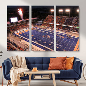 Boise State Stadium Large Wall Art Canvas Print for Living