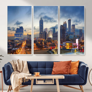 Atlanta Skyline Wall Art Canvas Print, Atlanta Downtown