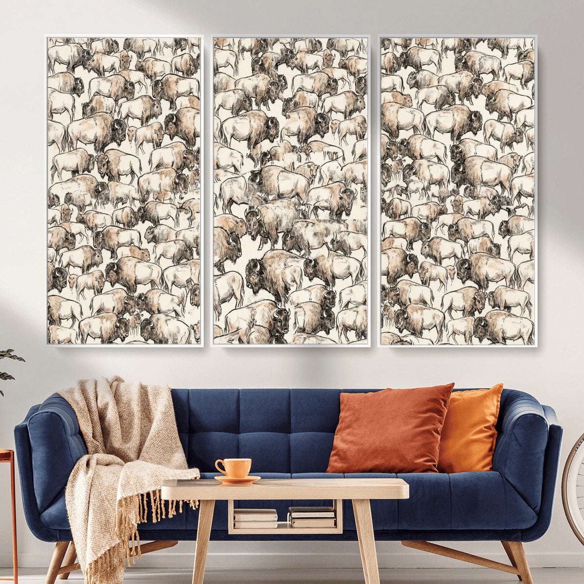 American Bison Canvas Print - Abstract Buffalo Wall Art