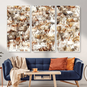 Farmhouse Bighorn Sheep Wall Art Canvas Print - Abstract