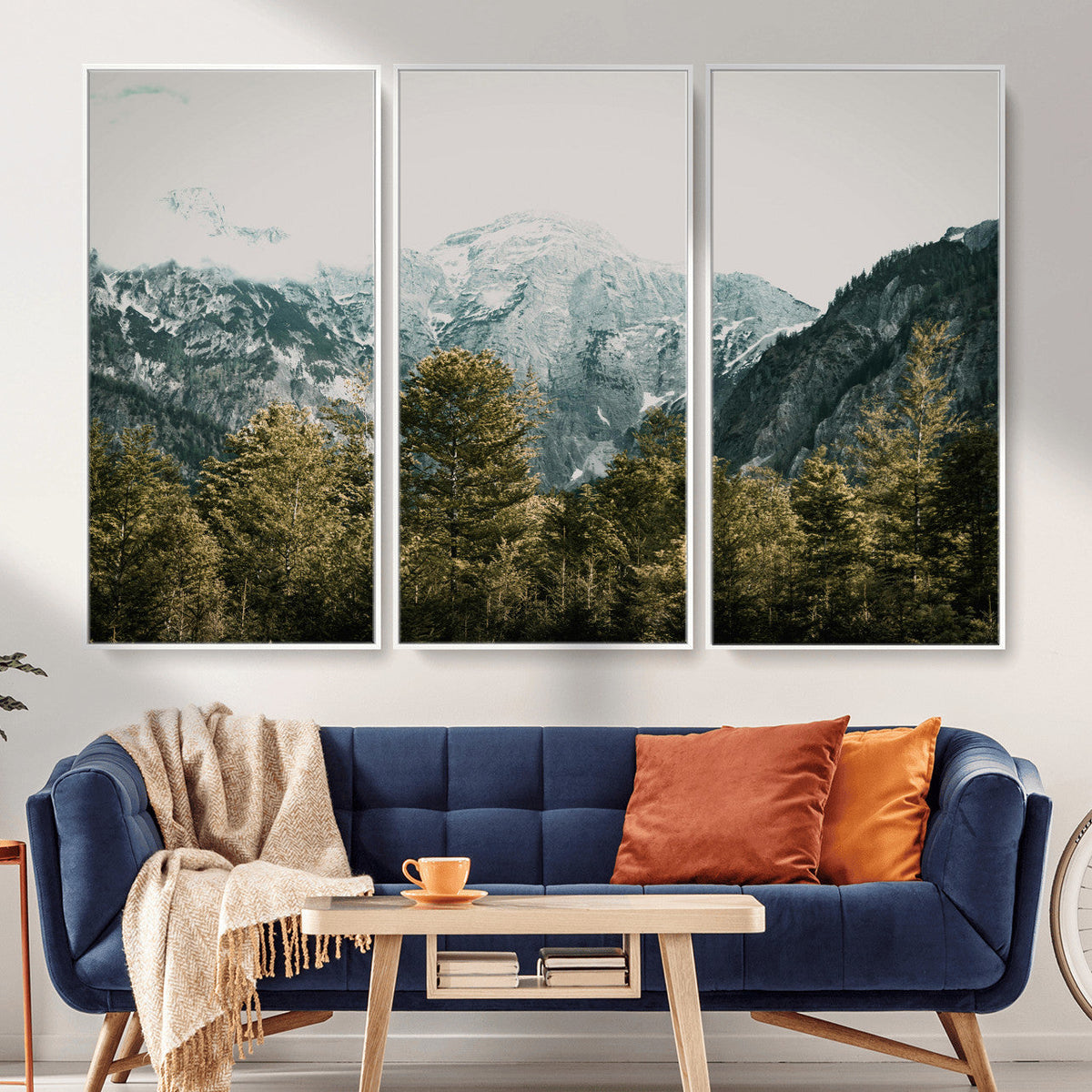 Mountain Forest Wall Art Canvas Print, Alpine Landscape